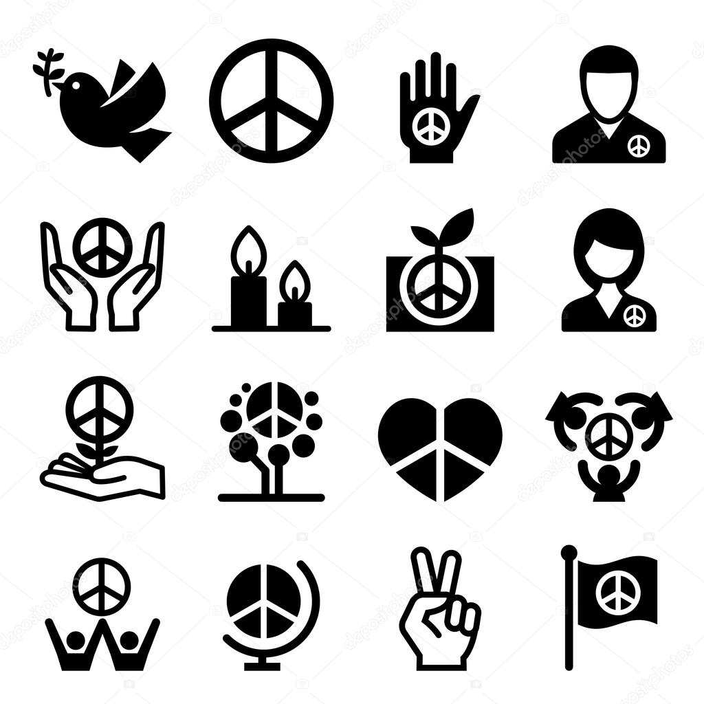 Peace icon set vector illustration  symbol