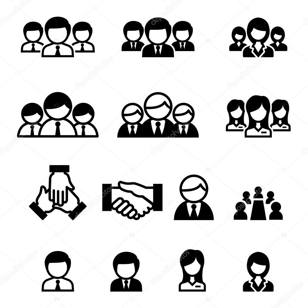 Business team icon set vector illustration  symbol