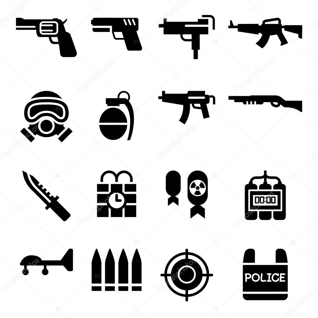 Weapon icon set vector illustration  symbol