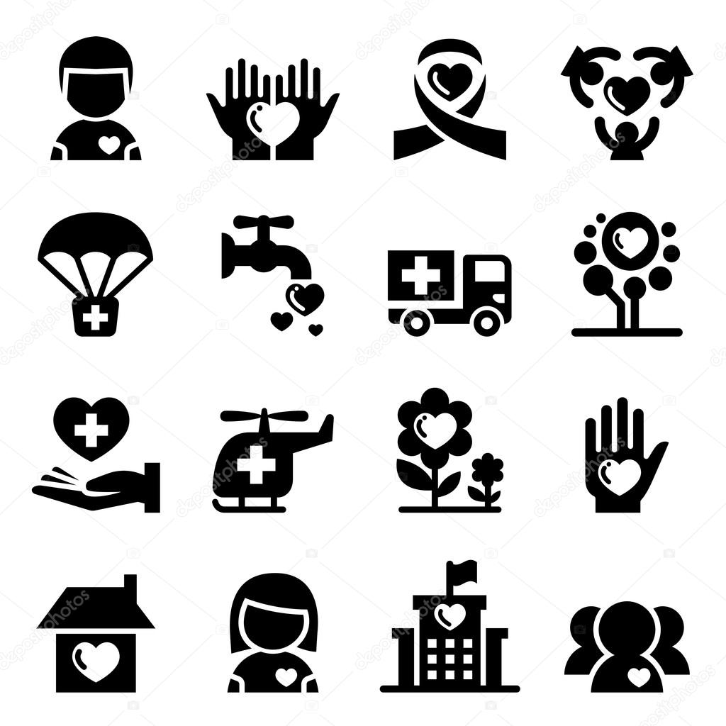 Charity icon set vector illustration  symbol