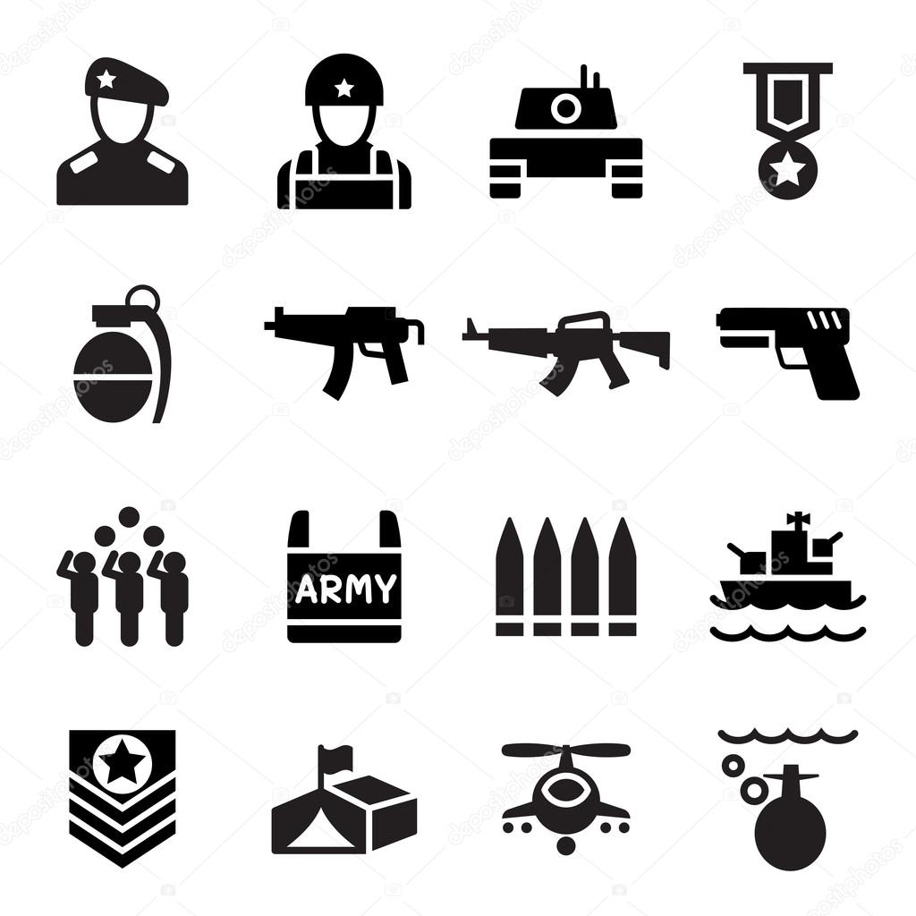 Military , Soldier icon set vector illustration  symbol