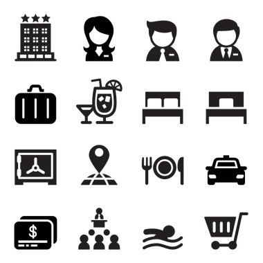 Vektör çizim Hotel Icon set