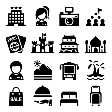 Vektör çizim grafik tasarım turizm Icon set