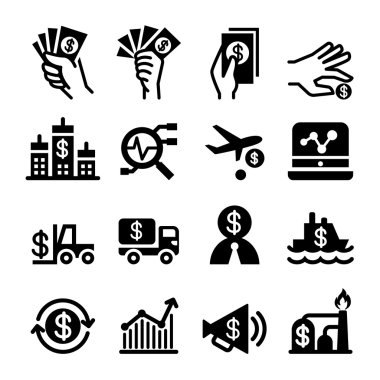 Vektör çizim yatırım Icon set