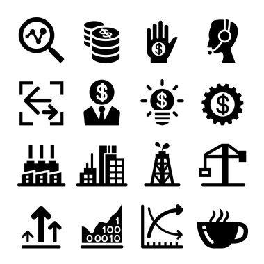 Finans borsa Icon set 
