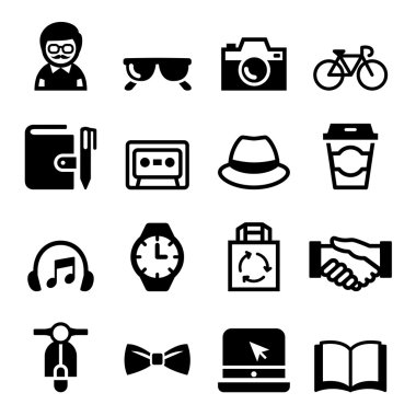 Vektör çizim hipster Icons set