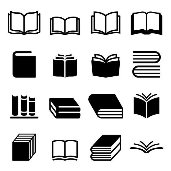 Libro iconos conjunto — Vector de stock