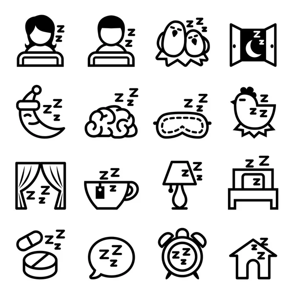 Sleep icon set  Vector illustration — Stock Vector