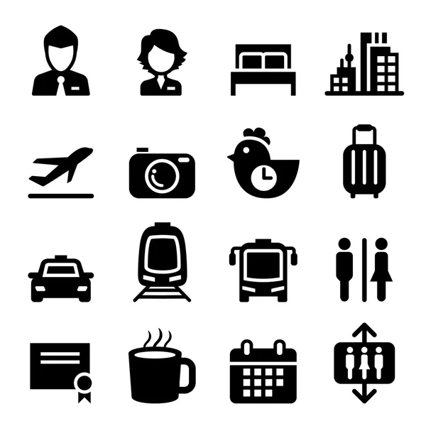 Icono del hotel conjunto vector ilustración diseño gráfico — Archivo Imágenes Vectoriales