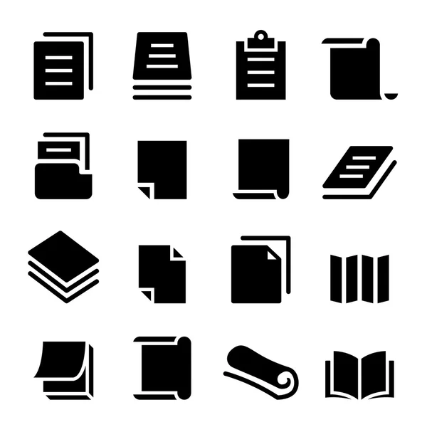 Papier-Icon-Set — Stockvektor