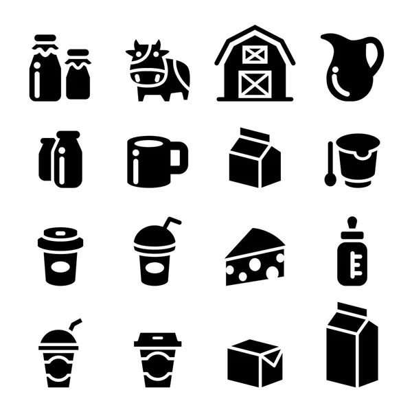 Milk icon set — Stock Vector