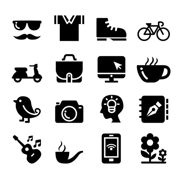 Hipster icons vektor illustration grafik design — Stockvektor