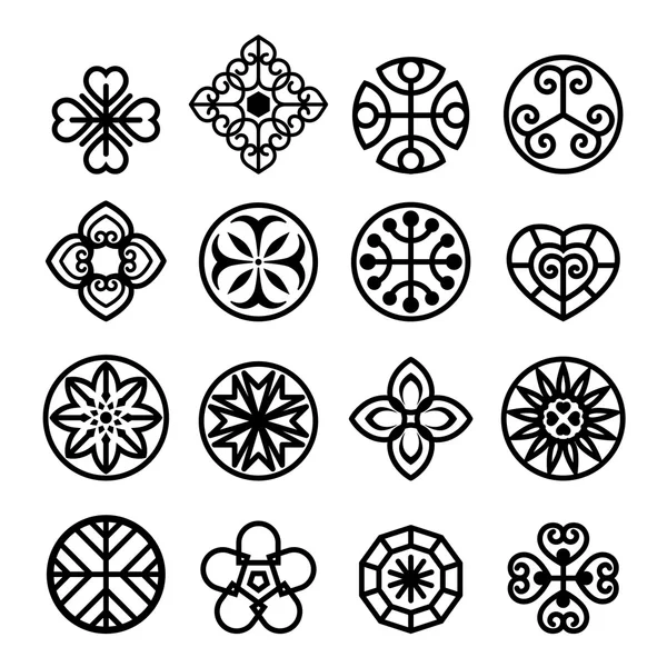 Çiçek Grafik Icon set — Stok Vektör