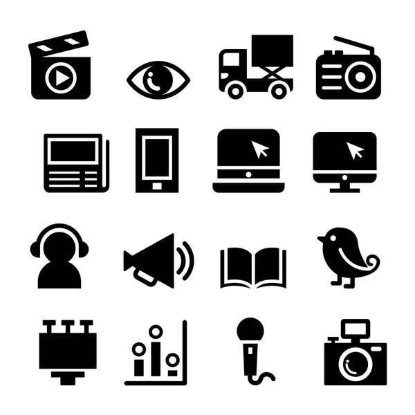 Media iconen set — Stockvector