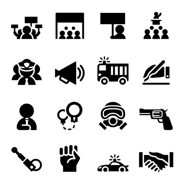 Conjunto de ícone de protesto —  Vetores de Stock