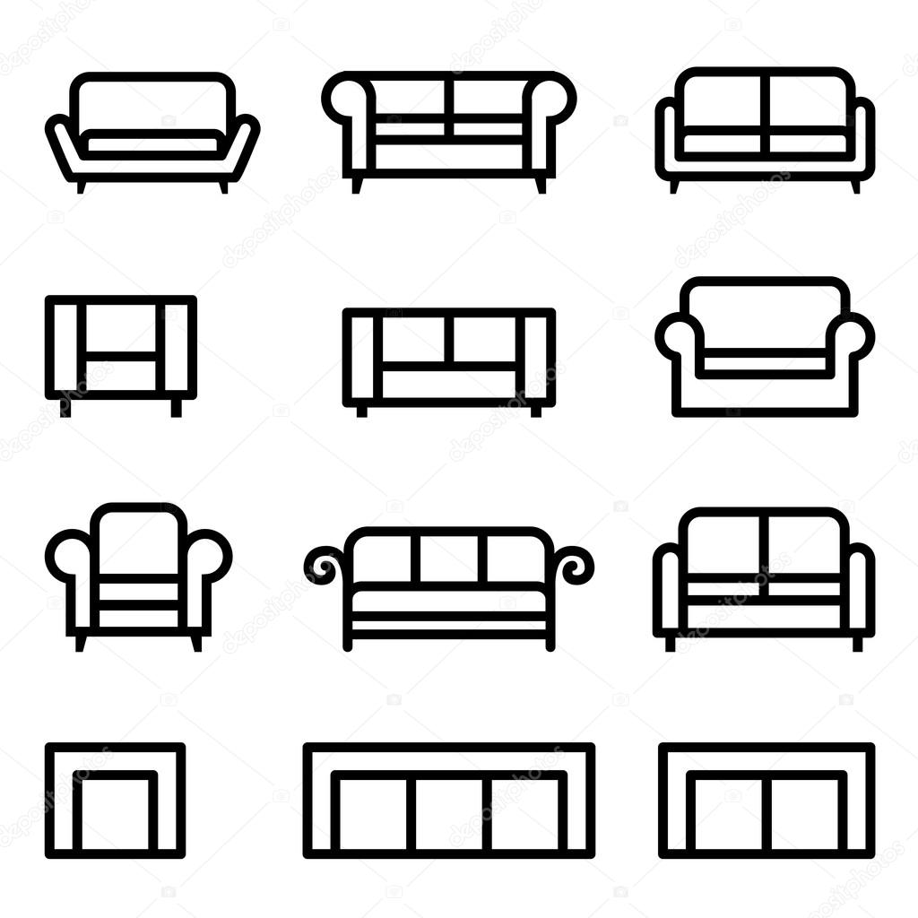 Sofa icon set Vector illustration graphic design