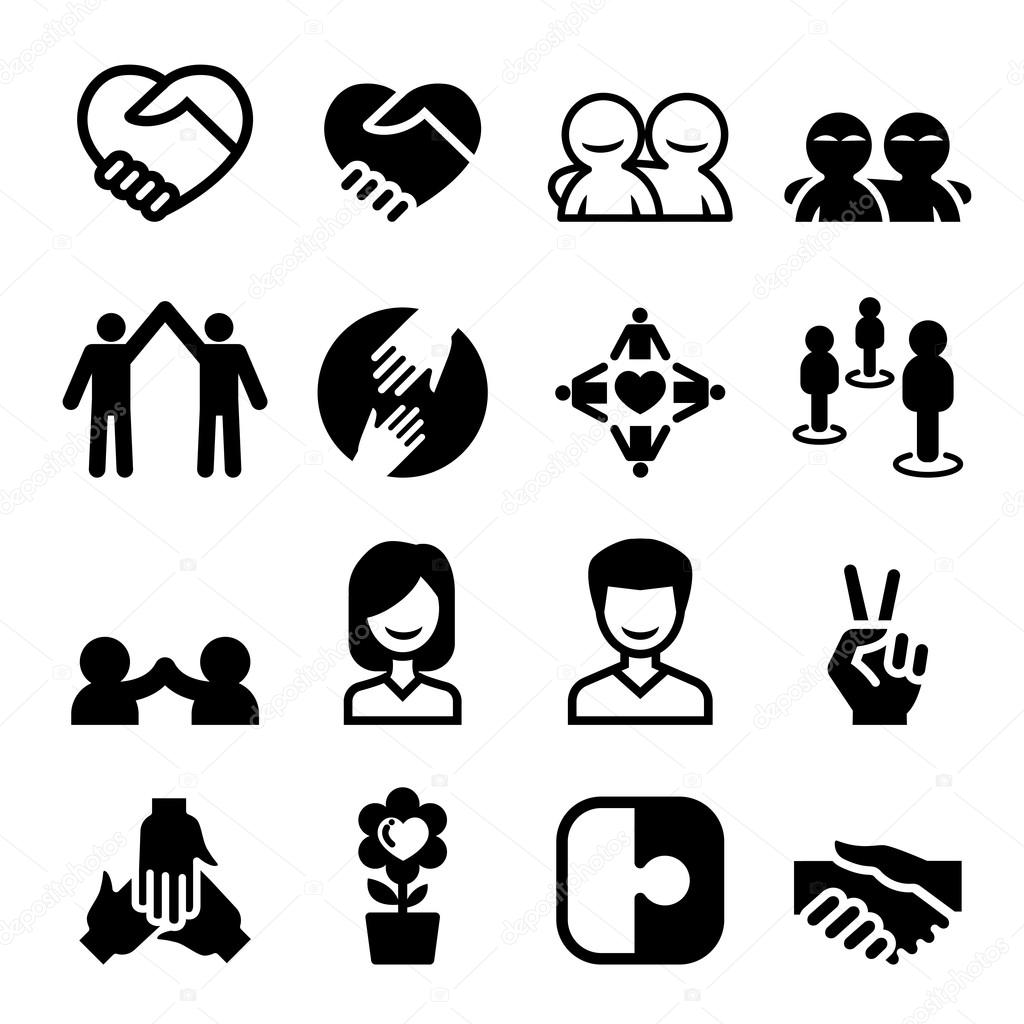 Friendship icon set Vector illustration Graphic Design