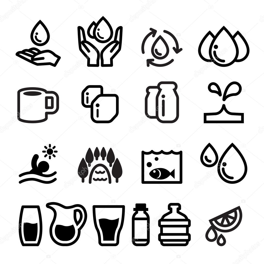 Water icon set Vector illustration Graphic Design