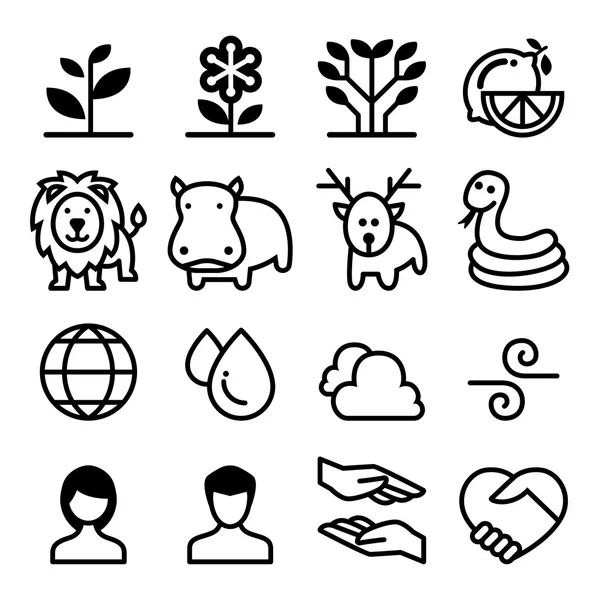 Doğa Icon set — Stok Vektör