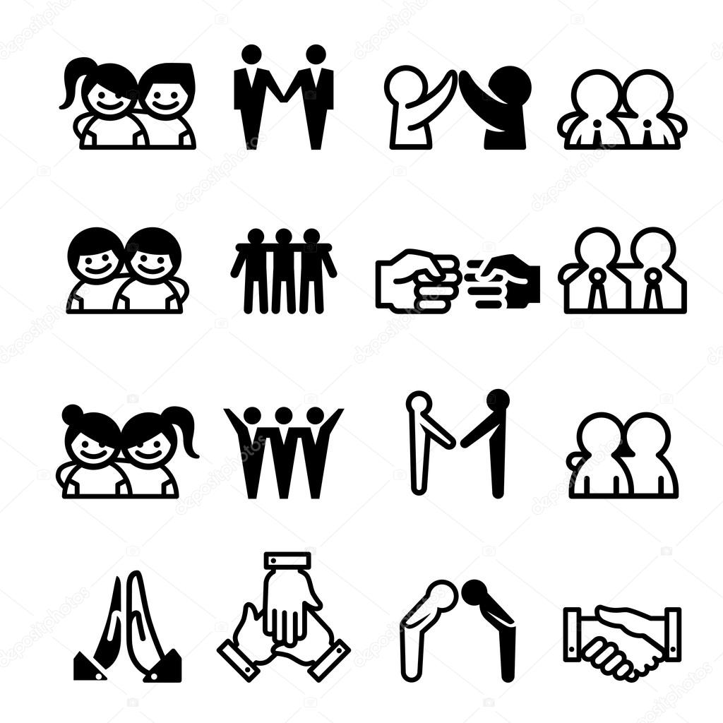Friend Friendship Relationship Teammate Teamwork Icon set