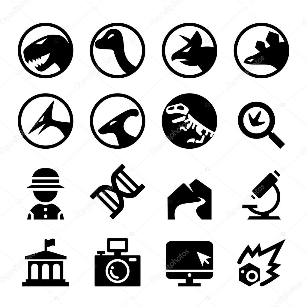 Dinosaur icon set Vector illustration