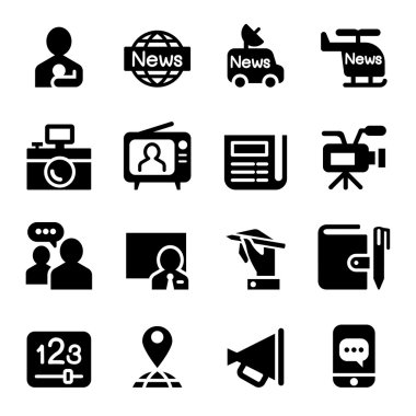 Haberler ve medya günlük Icons set 