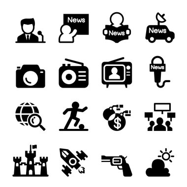 Kitle iletişim araçları ve haber simgesi ayarla