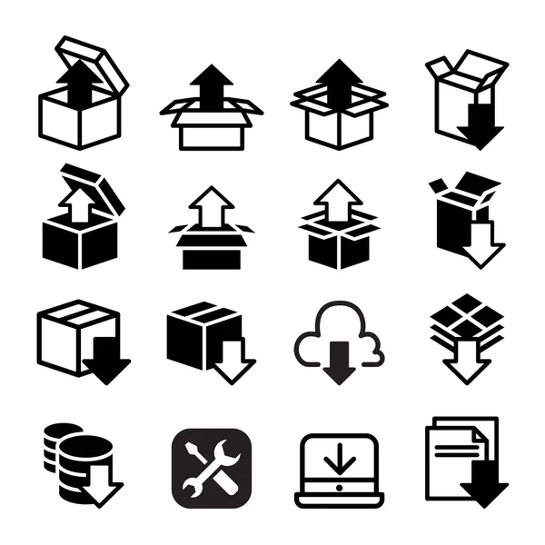 Conjunto de iconos de software y aplicación, configuración, configuración y mantenimiento — Vector de stock
