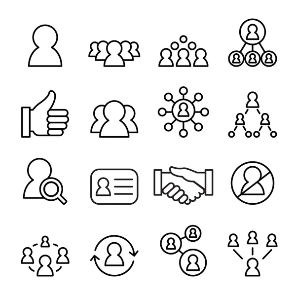 Conjunto de iconos de red social, ilustración de vector de icono de línea — Archivo Imágenes Vectoriales