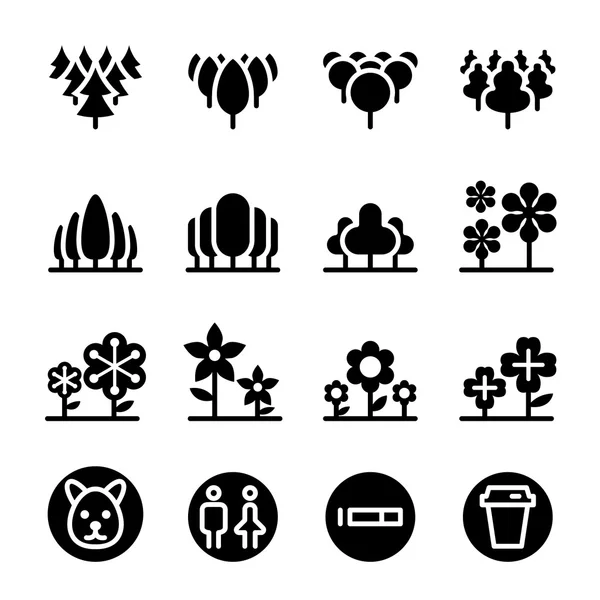 Parque y paisaje icono conjunto vector ilustración diseño gráfico — Archivo Imágenes Vectoriales