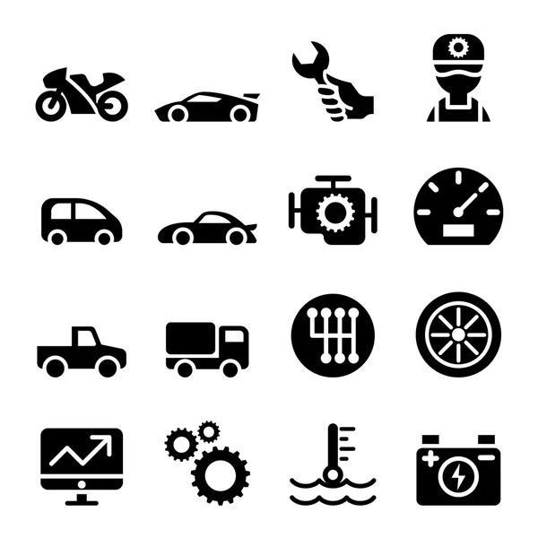 Carro manutenção e reparação ícone conjunto vetor ilustração design gráfico — Vetor de Stock
