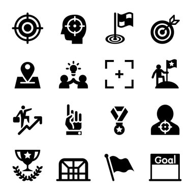 Hedef, hedef, amaç, görev Icon set