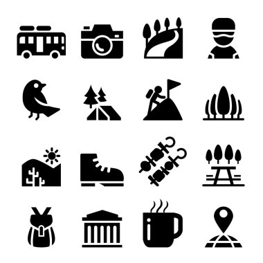 Turizm, seyahat, Macera, keşif, kamp, Trail simgesi 