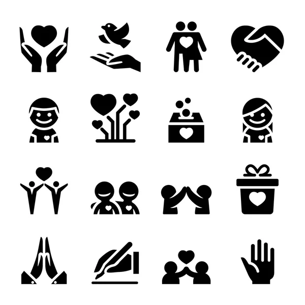 Conjunto de iconos de donación y caridad — Vector de stock