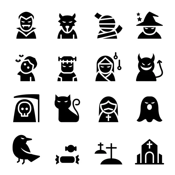 Icono de Halloween conjunto vector ilustración diseño gráfico — Archivo Imágenes Vectoriales