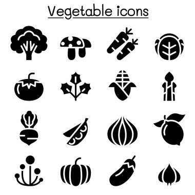 Sebze Icon set vektör çizim grafik tasarım