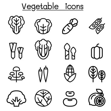 Sebze Icon set vektör çizim grafik tasarım