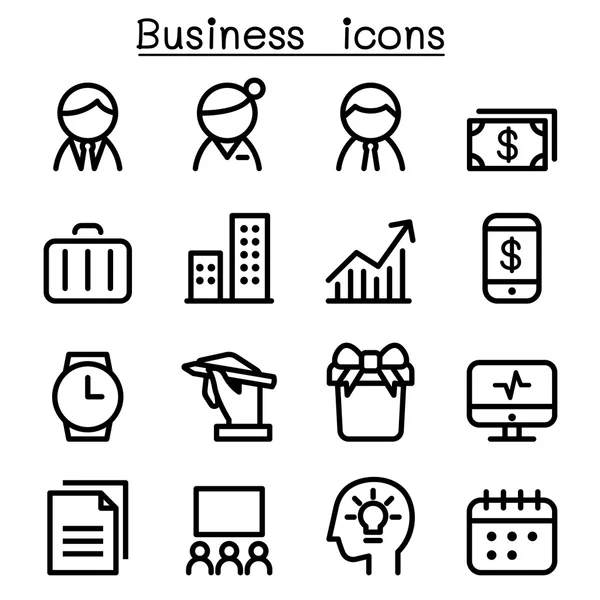 Icono de gestión empresarial en estilo de línea delgada — Vector de stock