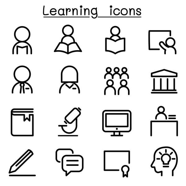 Conjunto de ícones de aprendizagem vetor ilustração design gráfico —  Vetores de Stock