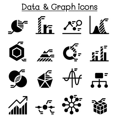 Veri, diyagram, grafik Grafik Icon set