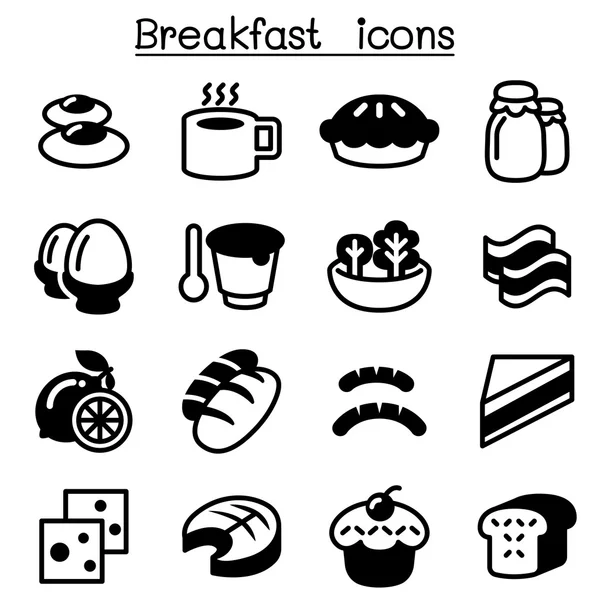 Iconos de desayuno set vector Ilustración diseño gráfico — Vector de stock