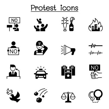 Protesto simgesi vektör illüstrasyon grafik tasarımı