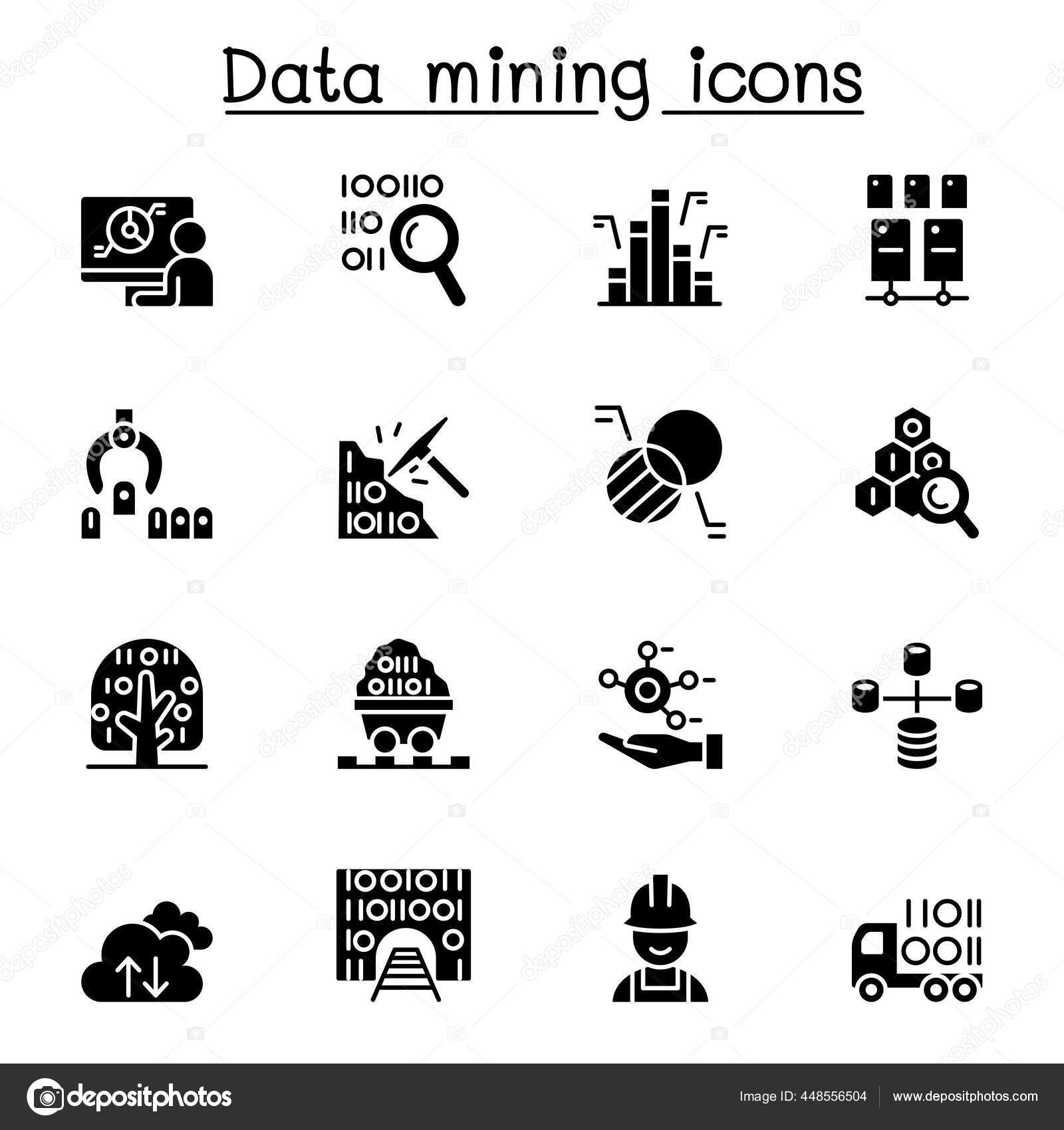 데이터 마이닝 데이터 데이터 아이콘 일러스트 그래픽 디자인 스톡 벡터 - ©slalomop 448556504