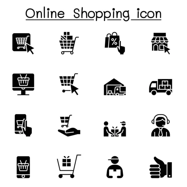 Online Shopping Icons Set Vector Illustration Graphic Design — Stock Vector