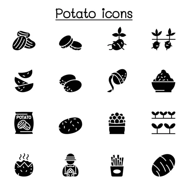 Potato Icon Set Vector Illustration Graphic Design — Stock Vector