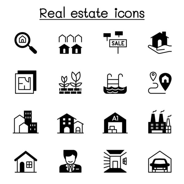 Real estate icon set vector illustration graphic design