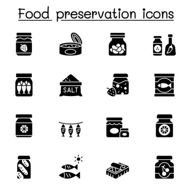 Gıda koruma simgeleri vektör illüstrasyon grafik tasarımını ayarla