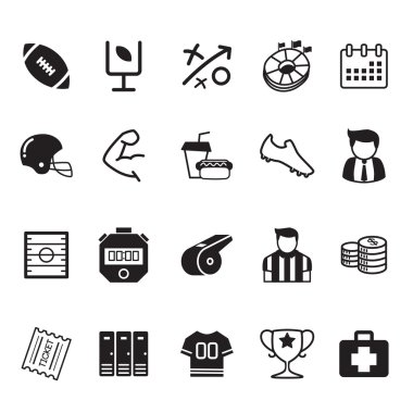 Amerikan futbolu Icons set