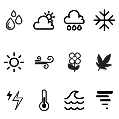 Hava simgeler vektör illüstrasyon sembol seti