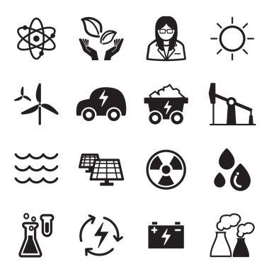 Yeşil enerji teknoloji simgeler vektör çizim